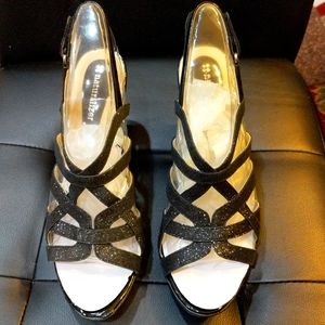 Naturalizer Delma Black Glitter Heels, Size 10 wide, NWT